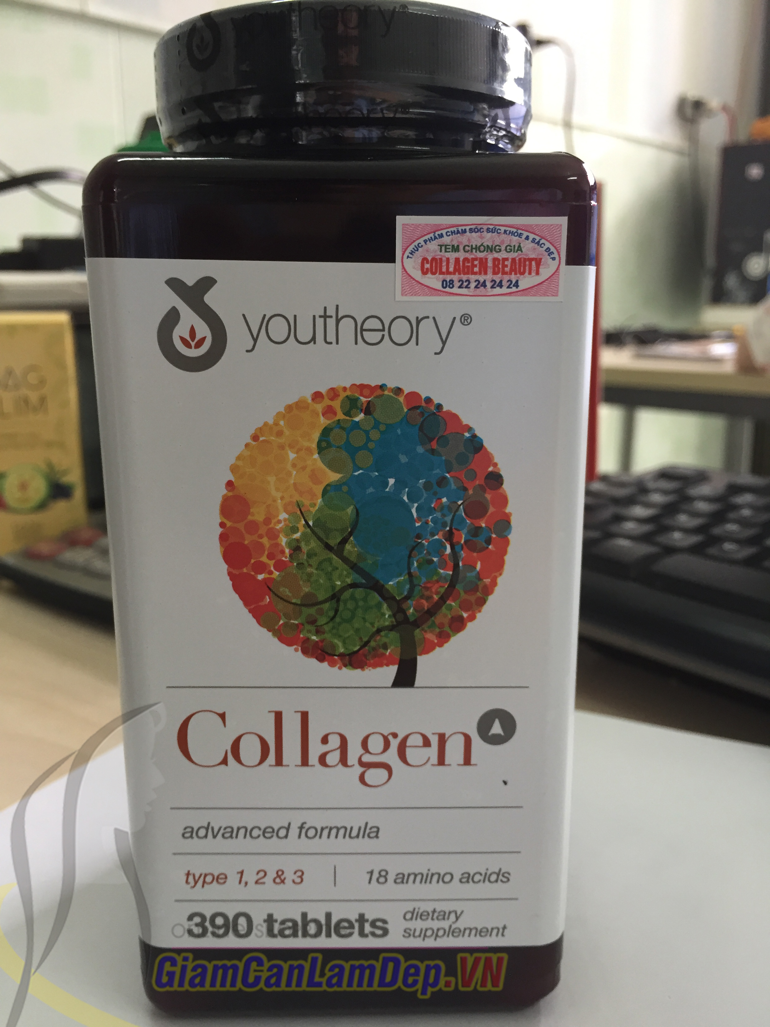 Viên uống Collagen youtheory 390 viên của Mỹ Advanced Formula - Mang Đến Sự Trẻ Đẹp Hoàn Mỹ Cho Làn Da.