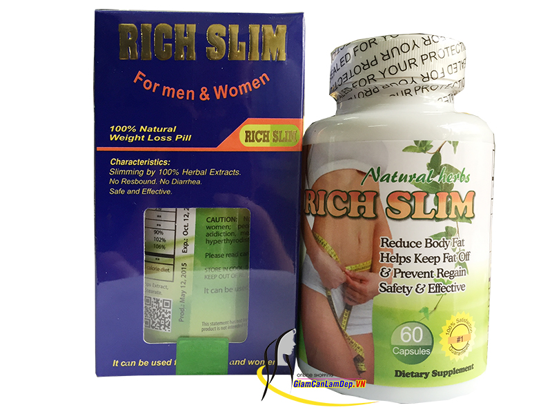 Rich Slim giúp người sử dụng tiêu hao phần mỡ dư thừa tích tụ trong cơ thể