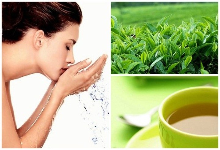 Rửa mặt bằng lá trà xanh không những diệt khuẩn, làm sạch da sâu mà còn rất an toàn và lành tính.