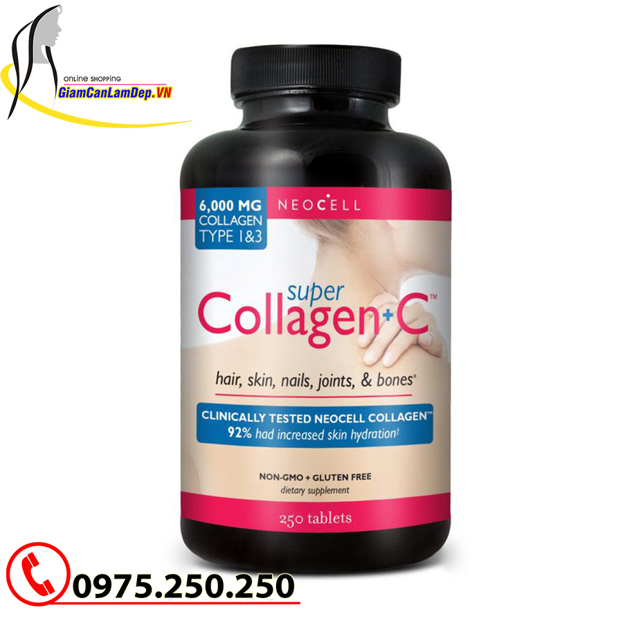 Collagen C 250 viên Giúp giảm thiểu hiệu quả nếp nhăn, tăng cường sự đàn hồi và giữ gìn tốt độ ẩm của da.