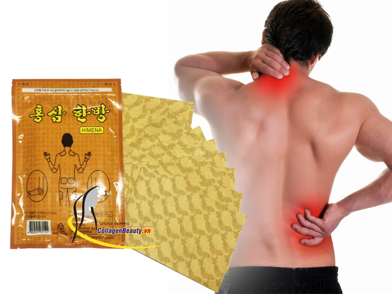 Miếng Cao Dán Hồng Sâm Trị Nhức Mỏi Hàn Quốc với tinh chất thảo dược thấm sâu vào da, phá hủy lớp vôi và độc tố tích tụ trên xương, khớp, đốt sống, lưu thông các mạch máu bị tắc nghẽn