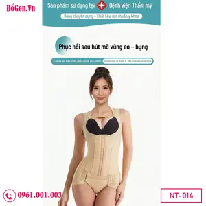 Phụ nữ mặc áo gen định hình sau hút mỡ bụng định hình mông vận động thoải mái tại nhà.