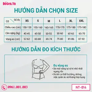bảng size Áo gen nịt toàn thân sau hút mỡ bụng cấy mỡ mông vải y khoa thoáng khí