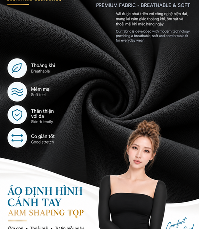 Poster nền vải đen cuộn xoáy và người mẫu mặc gen tay màu đen