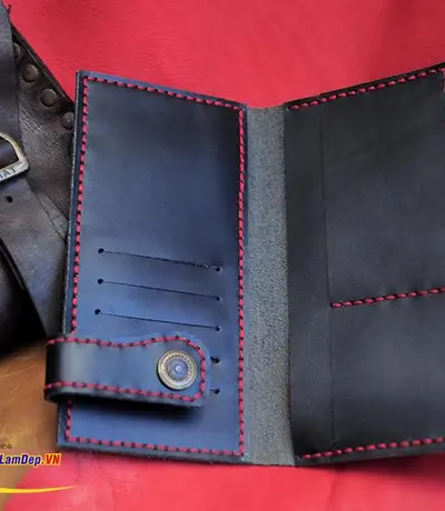 Ví Da Nữ Cầm Tay Handmade Olug Nút Bấm Làm Từ Da Thật Mã SP 895