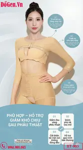 Áo định hình cánh tay thu gọn mô vú phụ thiết kế cài trước tiện lợi dễ mặc.