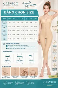 Bảng size áo gen định hình toàn thân BS17 Casvico màu da