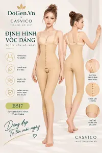 Góc nhìn phía sau áo gen định hình BS17 Casvico màu da
