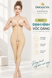 Khóa cài 3 hàng phía trước áo gen BS17 Casvico màu da
