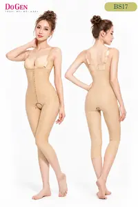 Full-length model wearing Casvico BS17 nude full-body shapewear