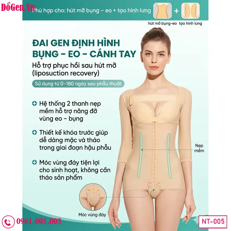 Gen body sau hút mỡ với móc khóa trước tiện lợi