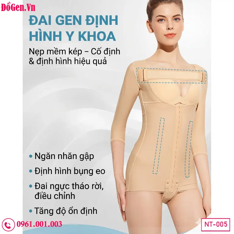 Đai gen sau phẫu thuật có tay giúp cố định mô