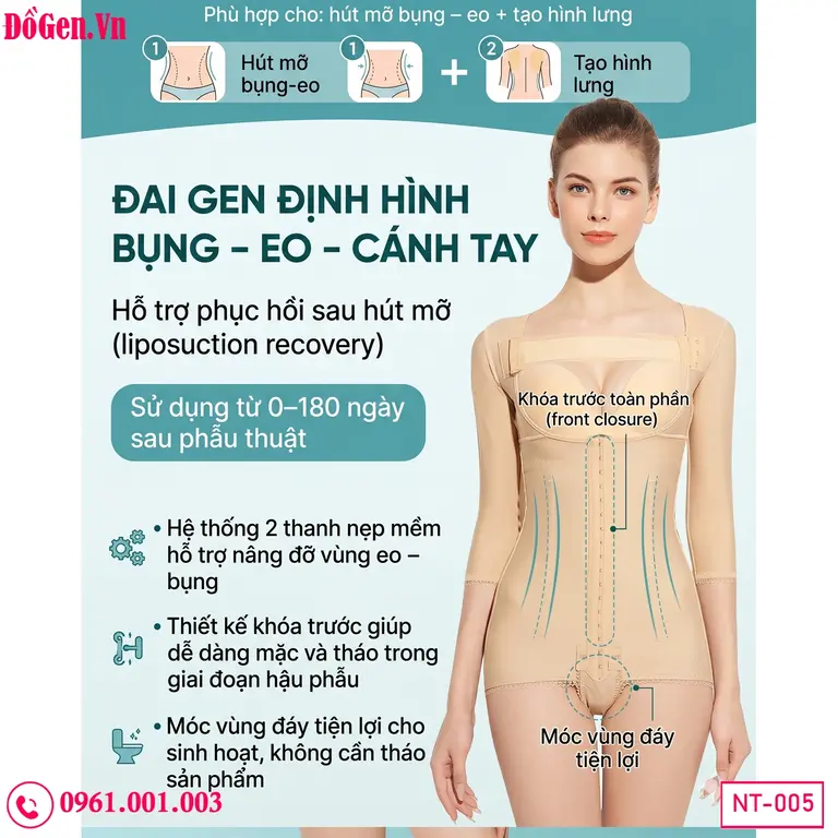 Gen body định hình sau lipo cao cấp giúp nâng đỡ tối ưu