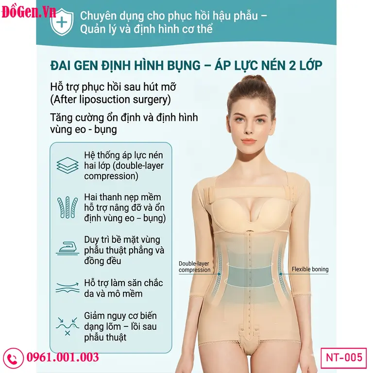 Quần gen body ép mỡ sau thẩm mỹ giúp gọn dáng