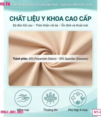 Đai Gen Nịt Định Hình Sau Hút Mỡ Bụng Eo, Cánh Tay & Cấy Mông Y Khoa
