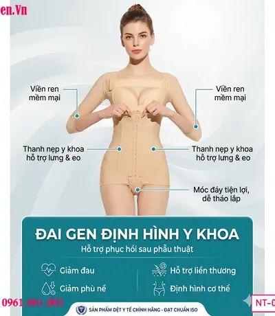 Compression garment bụng eo cánh tay hỗ trợ định hình