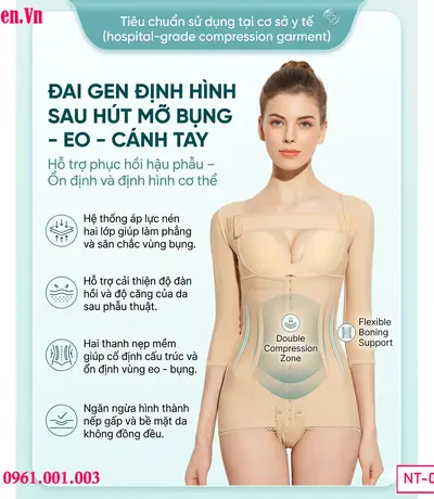 Gen nịt bụng hỗ trợ hồi phục nhanh sau hút mỡ