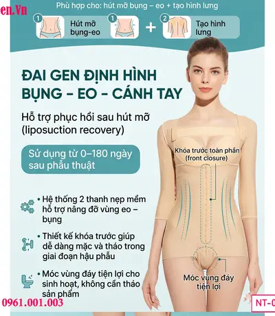 Gen body định hình sau lipo cao cấp giúp nâng đỡ tối ưu