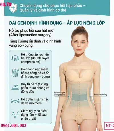 Quần gen body ép mỡ sau thẩm mỹ giúp gọn dáng