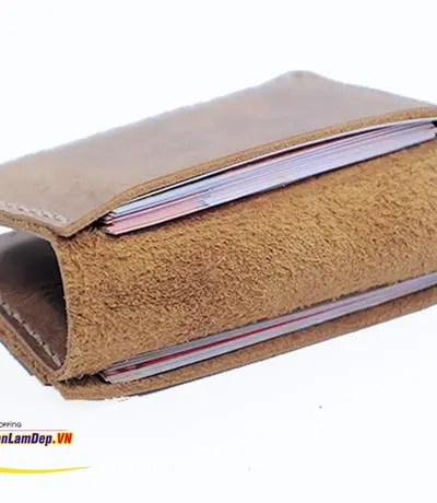 Ví Đựng Namecard 3 Ngăn Bằng Da Bò Thật 100% Handmade Olug Mã SP 877