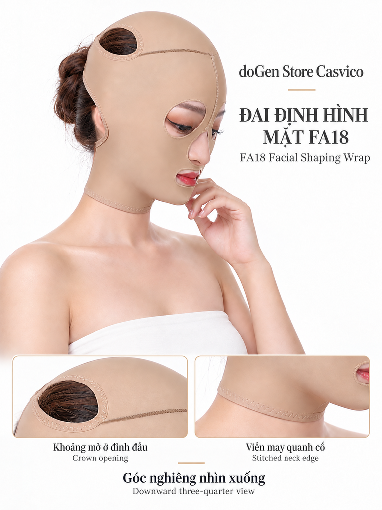 Người mẫu đeo FA18 màu da ở góc nghiêng nhìn xuống