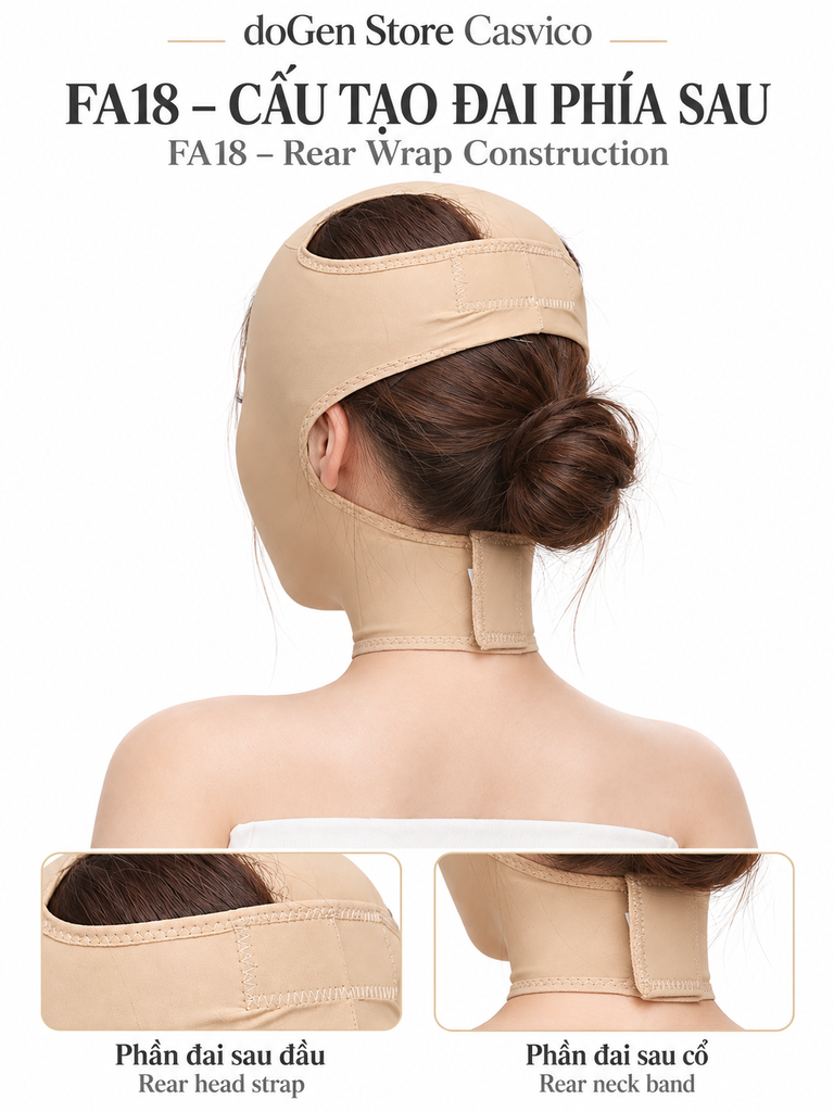 Hai vị trí dán của FA18 màu da ở sau đầu và sau cổ