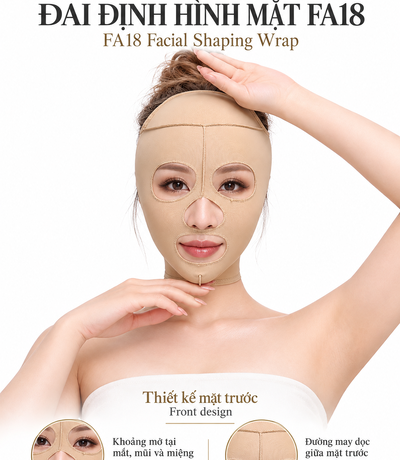 Mặt trước đai FA18 màu da và chi tiết đường may