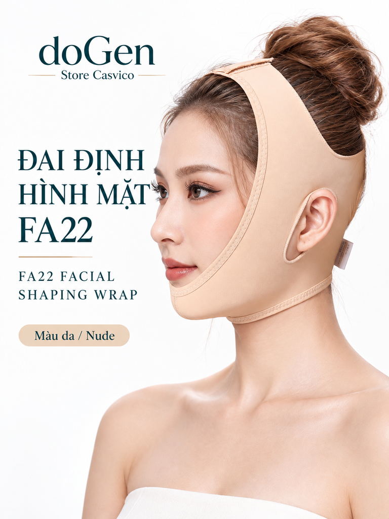 Người mẫu tóc búi đeo đai FA22 màu da nhìn nghiêng