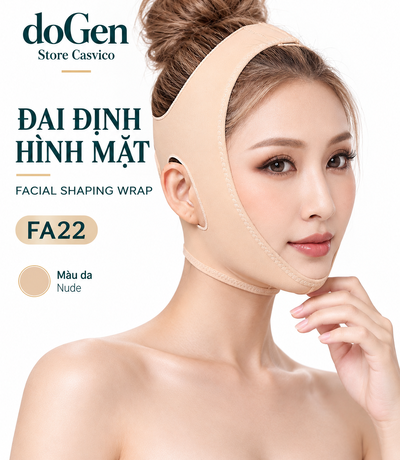 Chân dung người mẫu đeo đai định hình mặt FA22 màu da
