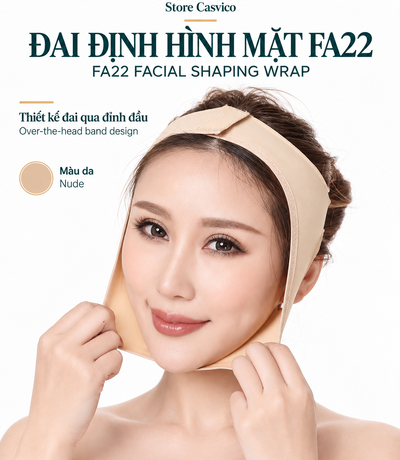 Người mẫu đeo FA22 màu da nhìn chính diện, hai tay cầm nhẹ hai bên đai