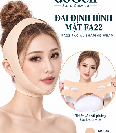 Người mẫu đeo FA22 màu da, kèm hình đai được mở và giữ trải ngang