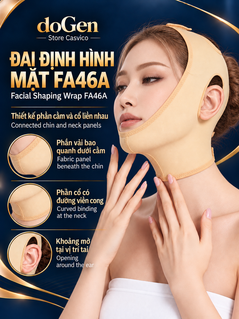 Poster FA46A màu da với phần đai dưới cằm nối liền phần cổ