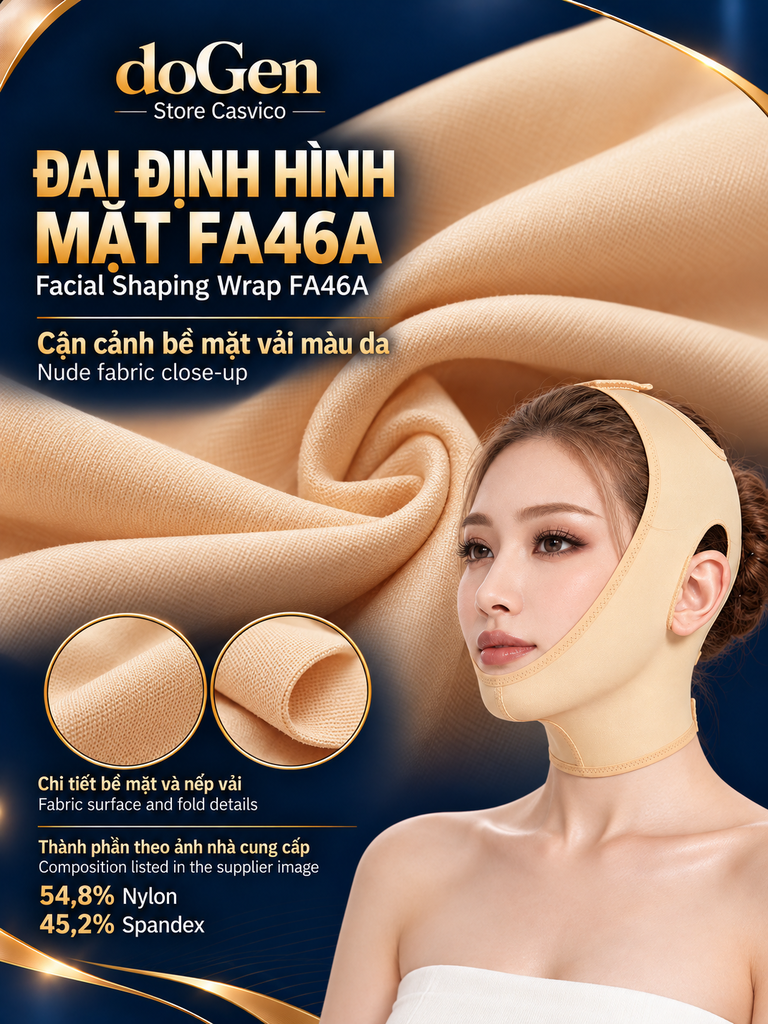 Poster bề mặt vải màu da và người mẫu đeo đai FA46A