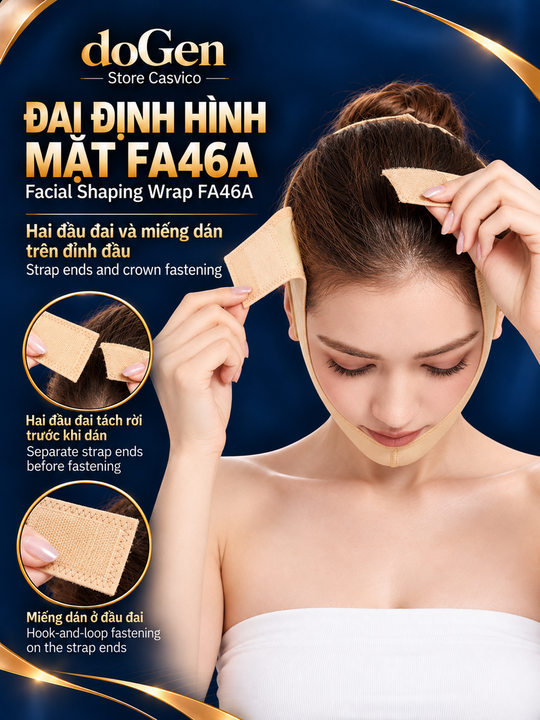 Người mẫu cầm hai đầu đai FA46A đang mở phía trên đầu