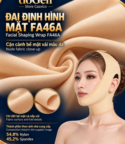 Poster bề mặt vải màu da và người mẫu đeo đai FA46A