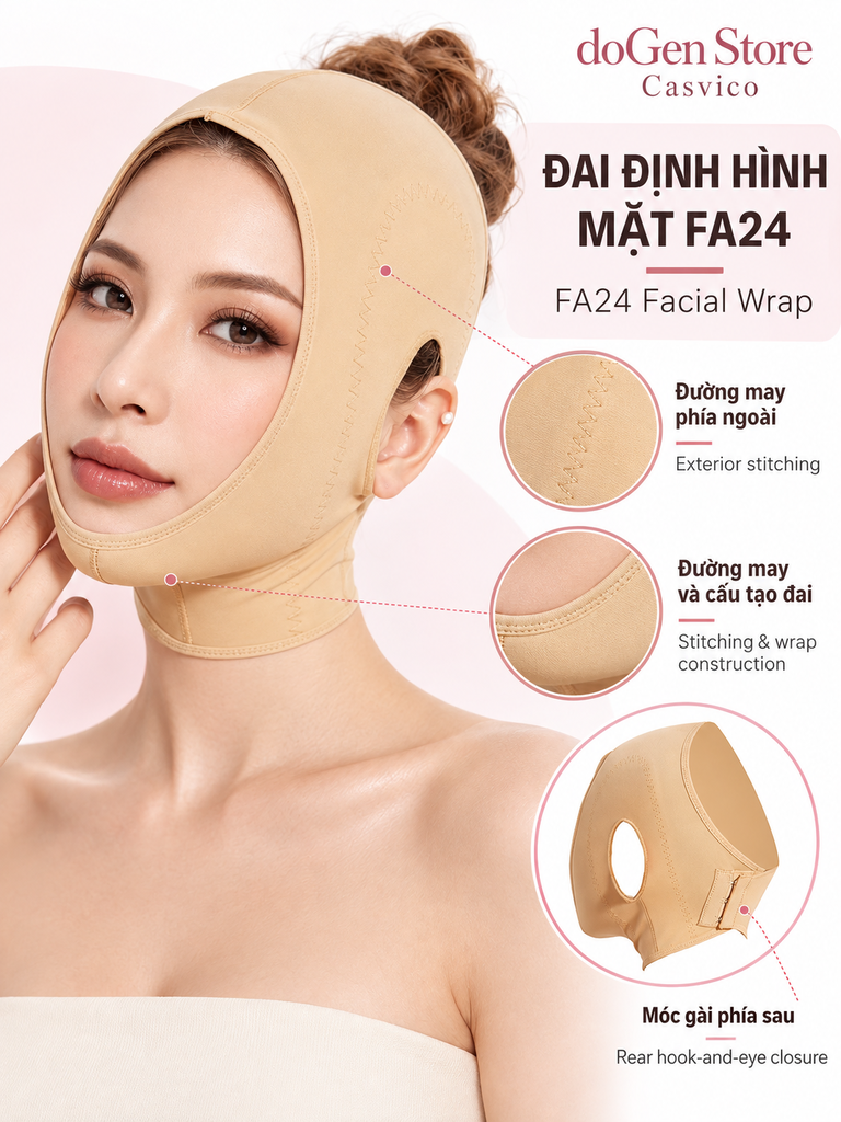 Poster FA24 minh họa đường may và cụm móc gài phía sau