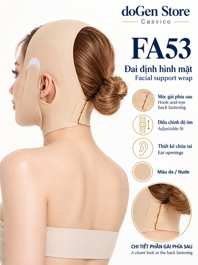 Phần đóng bằng móc phía sau cổ trên FA53 màu da