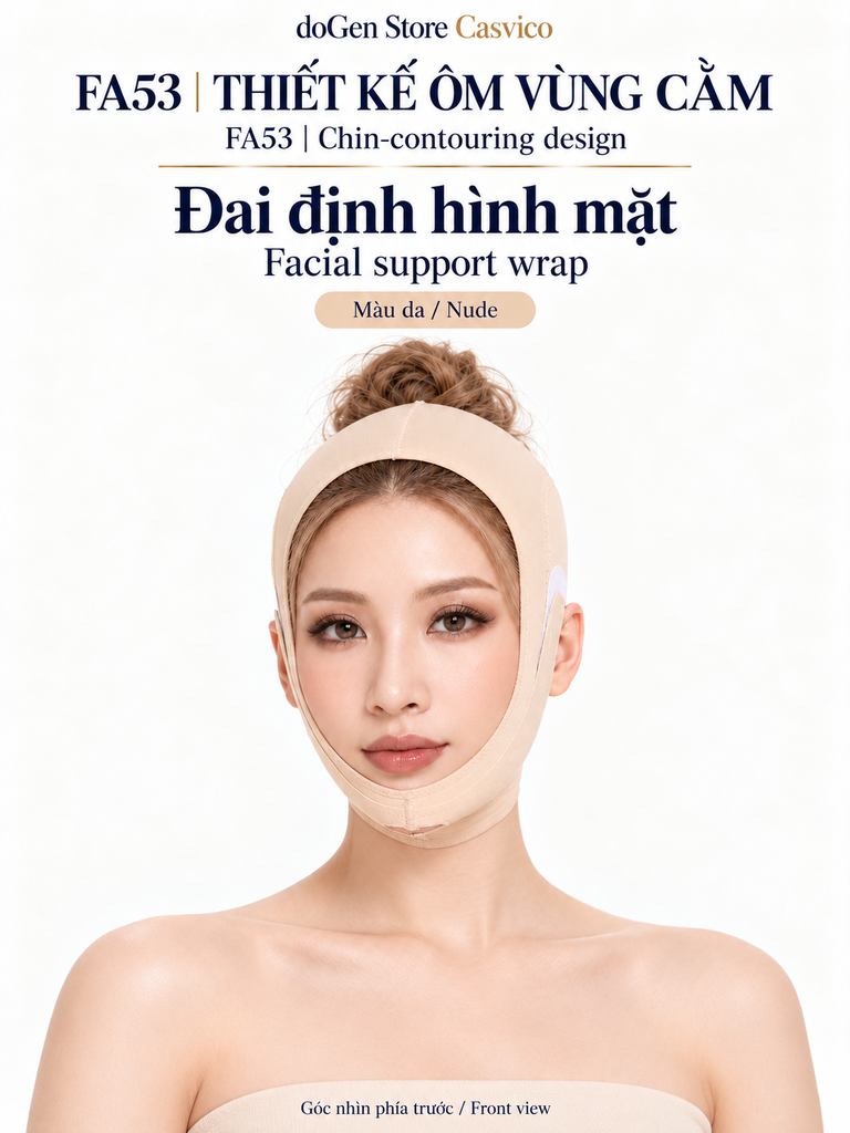 Người mẫu nhìn chính diện khi mặc đai FA53 màu da