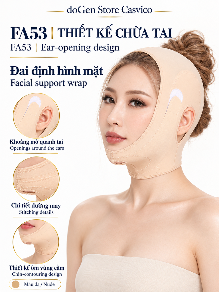Vành tai để ngoài khoảng mở của đai Casvico FA53 màu da