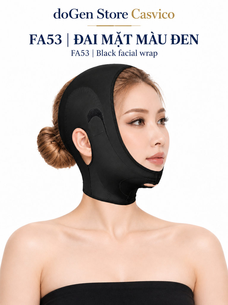 Đai FA53 màu đen với tai phải người mẫu để hở