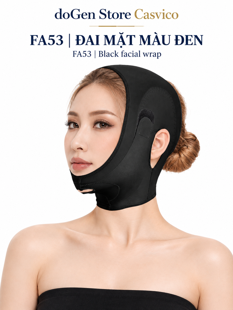 Đai FA53 màu đen với tai trái người mẫu để hở