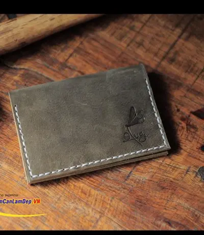 Ví Da Bò Đựng Namecard Handmade Olug 3 Ngăn Mã SP 745