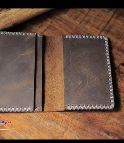 Ví Da Đựng Name Card 3 Ngăn Handmade Olug Mã 744