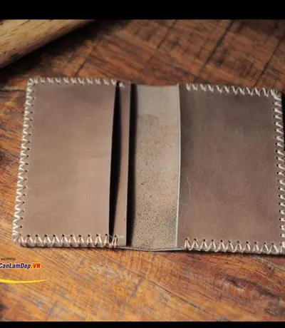 Ví Da Bò Đựng Name Card Handmade 3 Ngăn Olug Mã SP 743