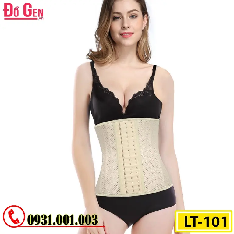 Gen Nịt Bụng Cao Su Non Latex 25 Xương Thép 30cm - Định Hình Vòng Eo Thon Gọn Sau Hút Mỡ (Cod: LT-101)
