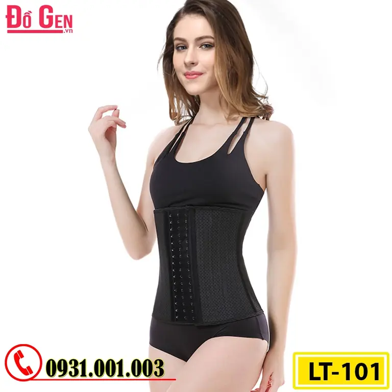 Gen Nịt Bụng Cao Su Non Latex 25 Xương Thép 30cm - Định Hình Vòng Eo Thon Gọn Sau Hút Mỡ (Cod: LT-101)