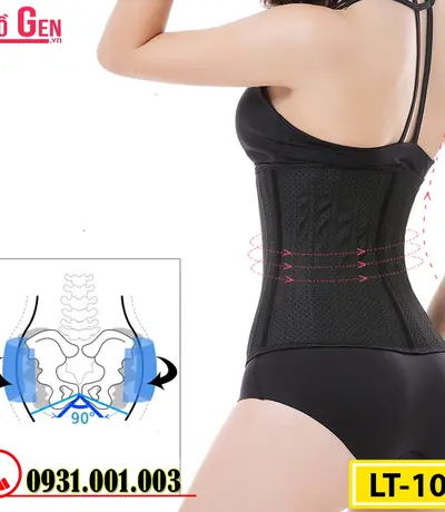 Gen Nịt Bụng Cao Su Non Latex 25 Xương Thép 30cm - Định Hình Vòng Eo Thon Gọn Sau Hút Mỡ (Cod: LT-101)