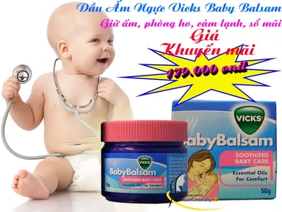 Dầu Ấm Ngực Vicks Baby Balsam 50g Của Đức - Dầu Bôi Ngực Giảm Ho Cho Trẻ