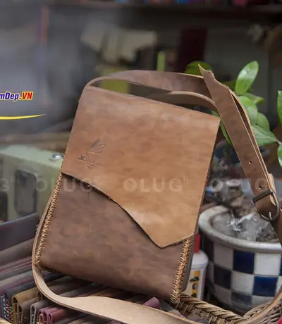 Túi Xách Da Thật Đeo Chéo Handmade Olug Mã SP 988