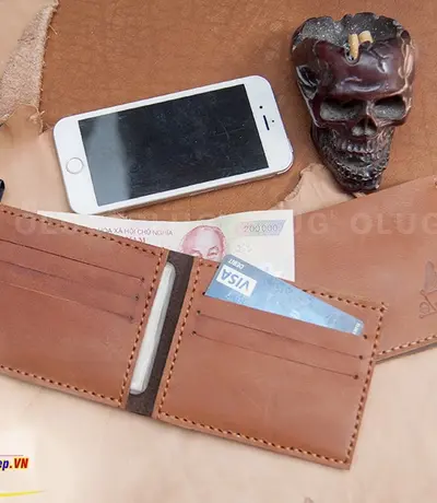 Ví Da Nam Kiểu Ngang Handmade Olug Mã SP 1016